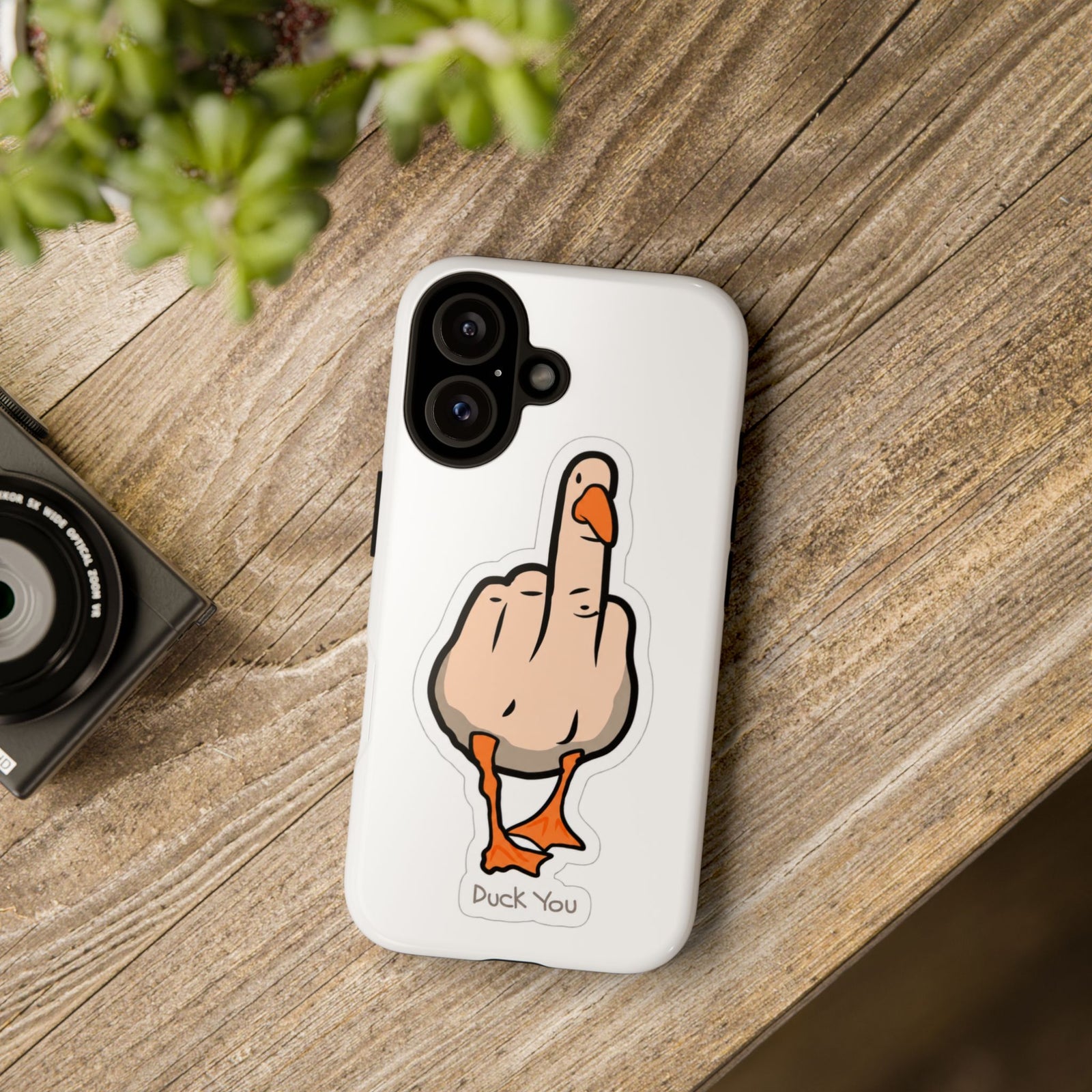 Phone Case — Humorous 'Duck You' Middle Finger Duck Design