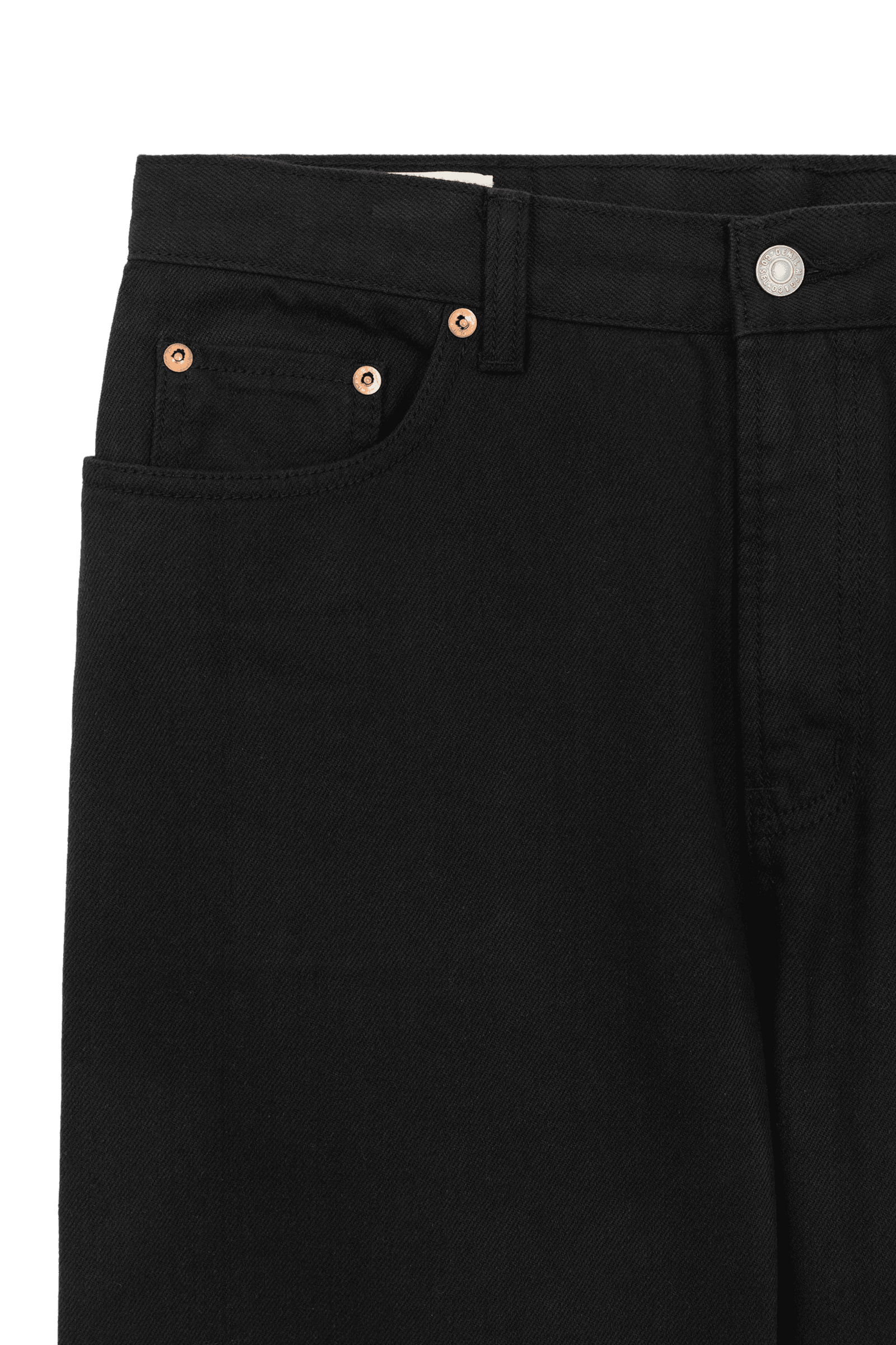 close up image of black pants